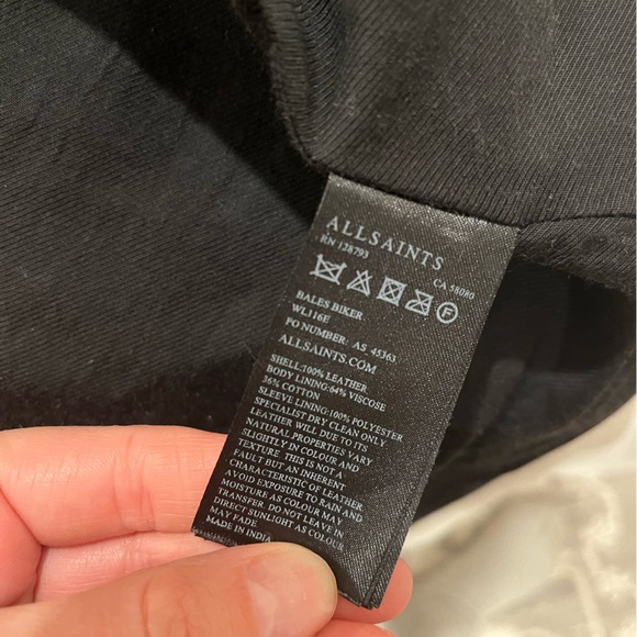 All Saints Black Leather Jacket - Picture 7 of 7